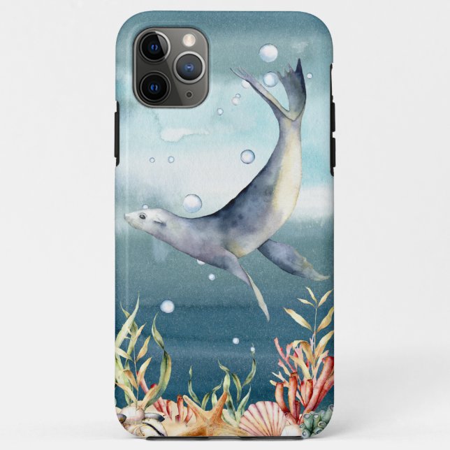 Coques Case-Mate iPhone Scene sous-marine du Cool aquatique Sea Lion (Dos)