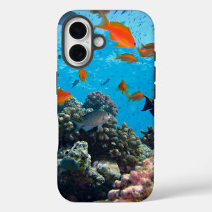 Coque Pour iPhone 16 Scène sous-marine Poissons tropicaux et corail