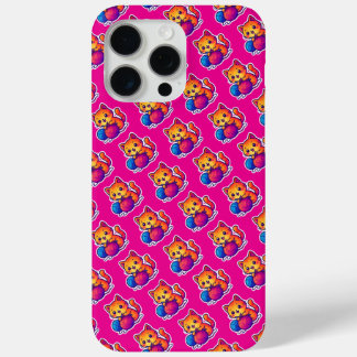 Coque iPhone 15 Pro Max Scène Whimsical de Tricot de chats Kawaii avec sur