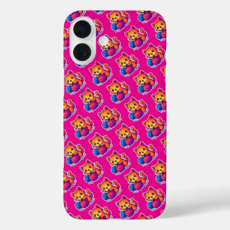 Coques iPhone 16 Plus Scène Whimsical de Tricot de chats Kawaii avec sur