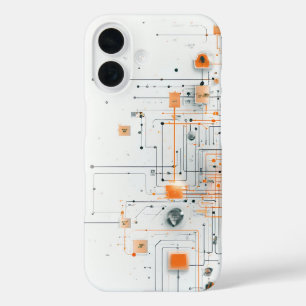Coque Pour iPhone 16 Schéma de base orange