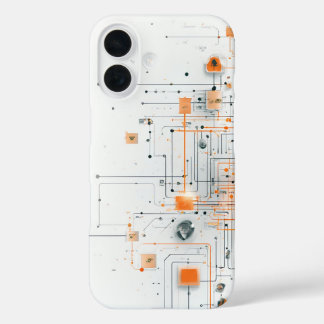 Coque Pour iPhone 16 Schéma de base orange