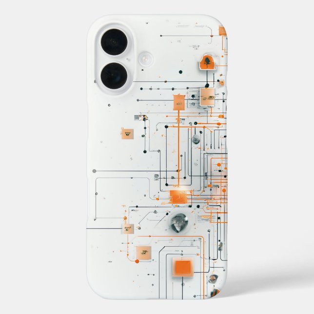 Coques Case-Mate iPhone Schéma de base orange (Verso)