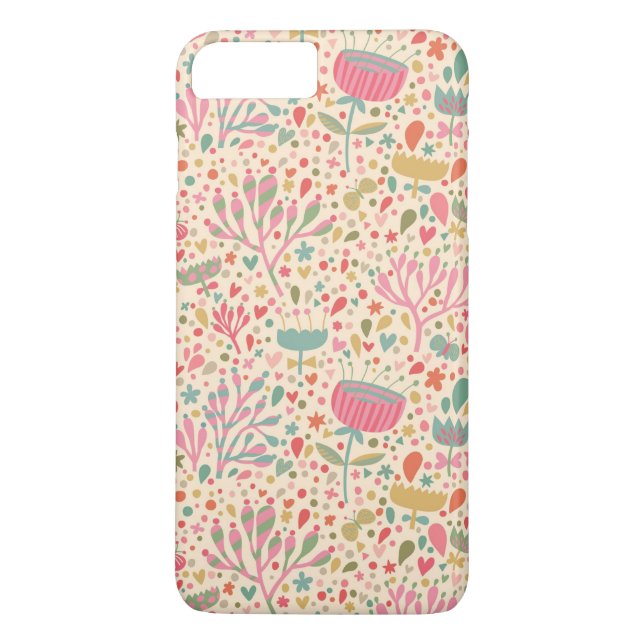Coques Case-Mate iPhone Schéma floral clair (Dos)