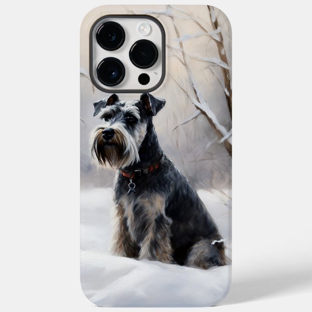 Coques Case-Mate iPhone Schnauzer Miniature Laisser neiger Noël (Verso)
