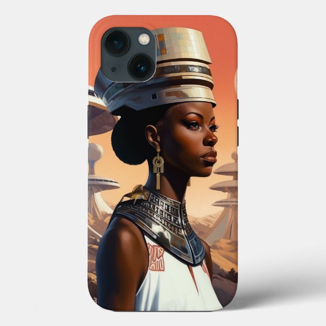 Coques Case-Mate iPhone Science-fiction futuriste de la reine afrofuturist (Verso)