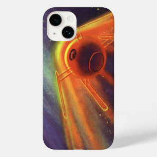 Coque Pour iPhone 14 Science-fiction vintage, fusée lumineuse dans l'es