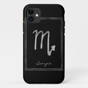 Case-Mate iPhone Case Scorpio martelé argent stylisé étoile astrologie