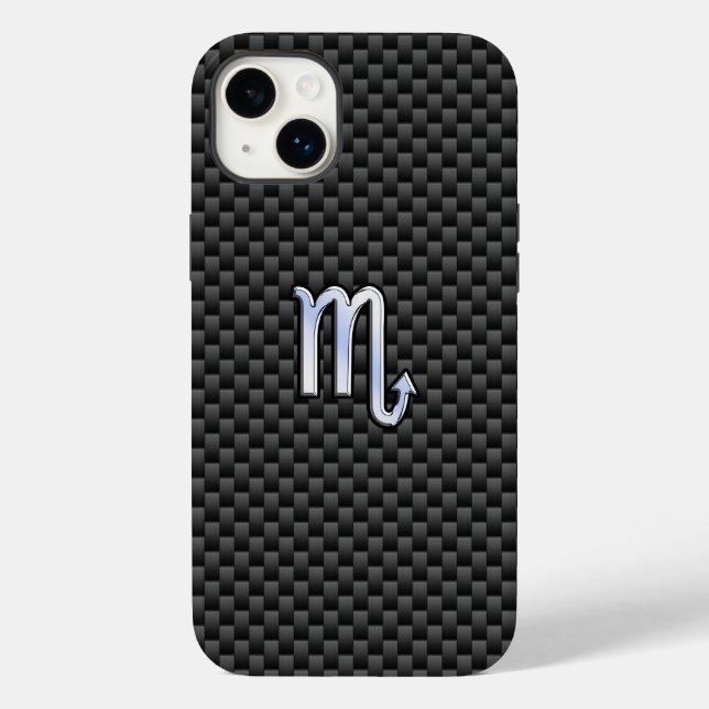 Coques Case-Mate iPhone Scorpio Zodiac Sign on Carbon Fibre (Verso)