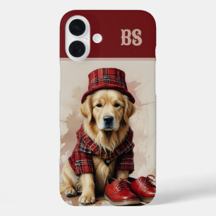 Coques iPhone 16 Plus scottish landlord chien en kilt et casquette