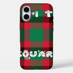 iPhone 16 Plus Case Scottish Royal À damiers Tartan Plaid avec texte