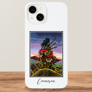 Coque Pour iPhone 14 Scottish Terrier Bagpipes Kilt Dog Nom personnalis