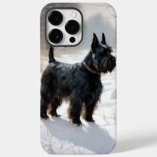 Coque Pour Pour iPhone 14 Pro Max Scottish Terrier Laisser Il Neige Noël