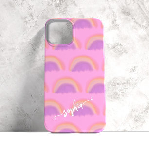 Coque Pour iPhone 14 Script couleur arc-en-ciel personnalisé