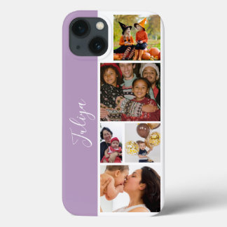 Case-Mate iPhone Case Script de collage photo violet et blanc 5
