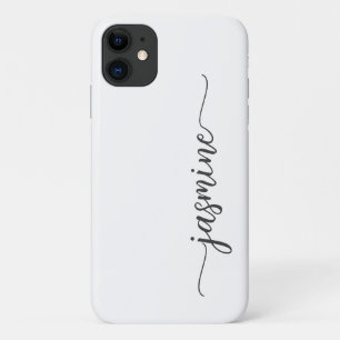 Case-Mate iPhone Case Script de nom de monogramme blanc minimaliste pour