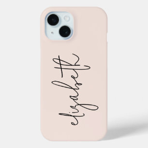 Coque Pour iPhone 15 Script Design Moderne Rose