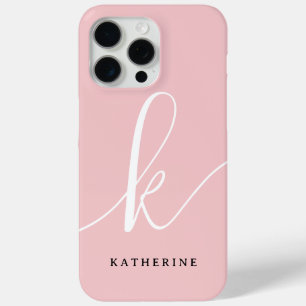Coque iPhone 15 Pro Max Script élégant Blush Coque-Mate rose