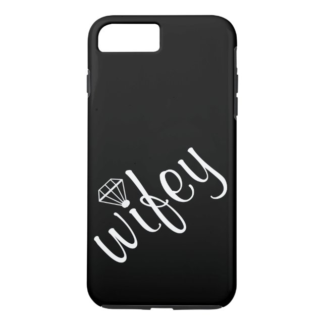 Coques Case-Mate iPhone Script et diamant Black Wifey personnalisé (Dos)