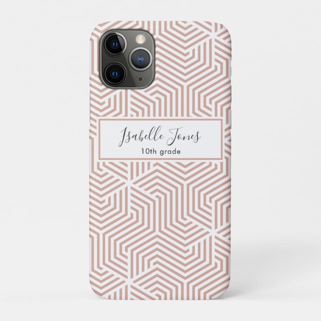 Coques Case-Mate iPhone script géométrique stylisé école personnalisée Cas (Dos)