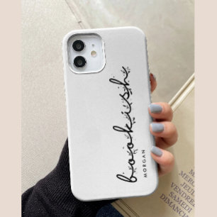 Coque Pour iPhone 15 Script minimal Noir & Blanc Livraison personnalisé