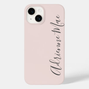 Coque Pour iPhone 14 Script moderne personnalisé rose pâle