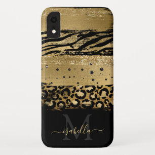 Case-Mate iPhone Case Script pailleté or monogrammé