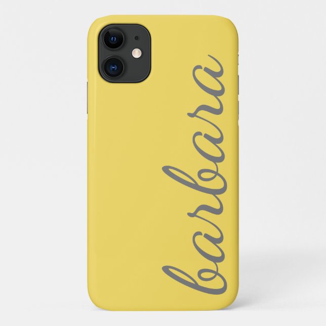 Coques Case-Mate iPhone Script tendance jaune personnalisé (Dos)