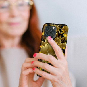 Case-Mate iPhone Case Sculpture Florale en Or Luxueux