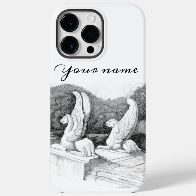 Coques Case-Mate iPhone Sculpture Griffins monochrome (Verso)