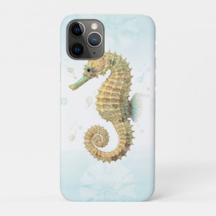 Case-Mate iPhone Case Seahorse Turquoise & Gold Watercolor Plage côtière