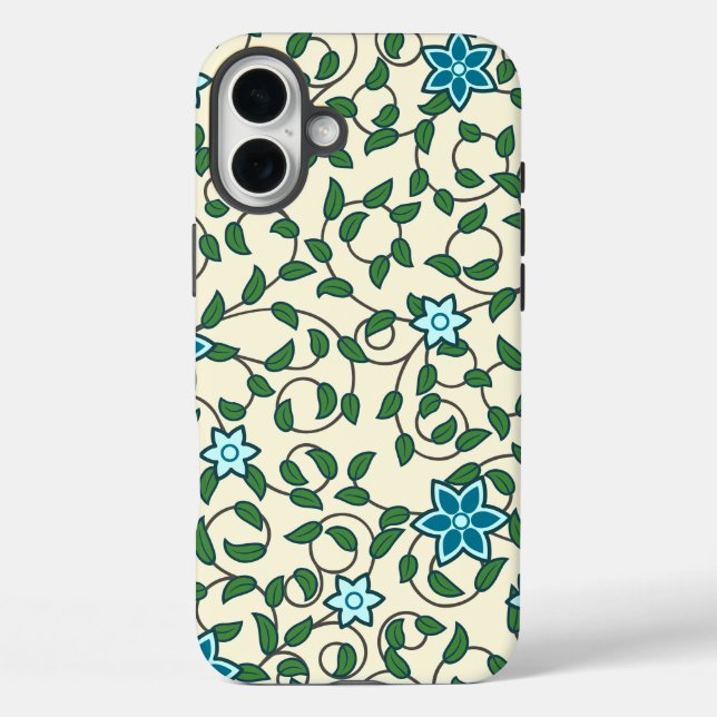 Coques Case-Mate iPhone Seamless floral pattern on beige background (Verso)