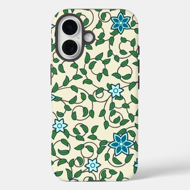 Coques Case-Mate iPhone Seamless floral pattern on beige background (Verso)