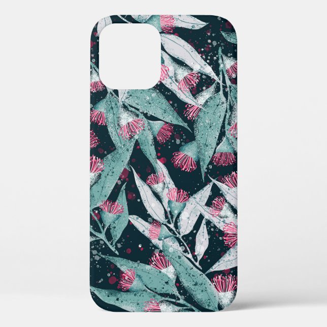 Coques Case-Mate iPhone Seamless pattern with eucalyptus leaves and flower (Verso)