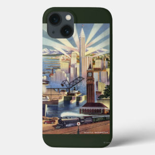Etui iPhone 13 Seattle, Washington - vue du centre ville