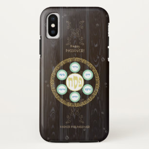 Case-Mate iPhone Case Sèder de Pâque vintage Kosher Pesach Texture de bo