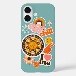 Coque Pour iPhone 16 Self Love & Chill - Sticker Retro Super
