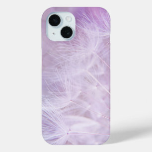 Coque Pour iPhone 15 Semences de Dandelion doux sur pourpre Personnal