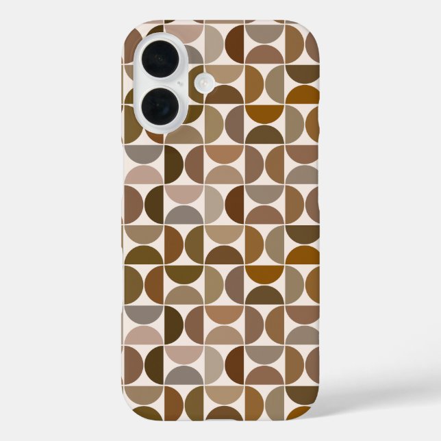 Coques Case-Mate iPhone Semicules modernes du milieu du siècle Browns+Crea (Verso)