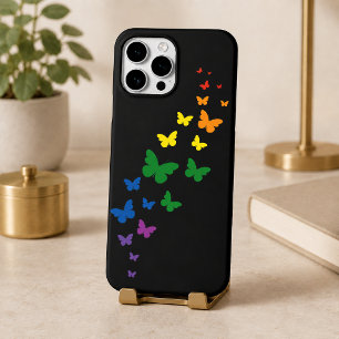 Coque Pour Pour iPhone 14 Pro Max Sentier arc-en-ciel papillon LGBTQ
