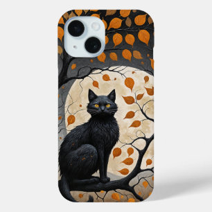 Coque Pour iPhone 15 Sentinelle de minuit sous la lune de la récolte