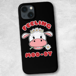 Case-Mate iPhone Case Sentir Moo-dy Citation de vache caricaturée mign