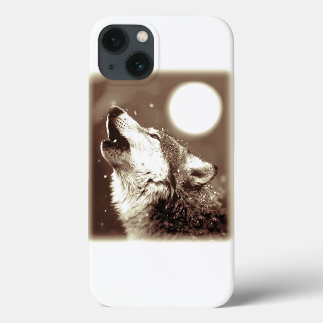 Coques Case-Mate iPhone Sepia Wolf & Moon (Verso)