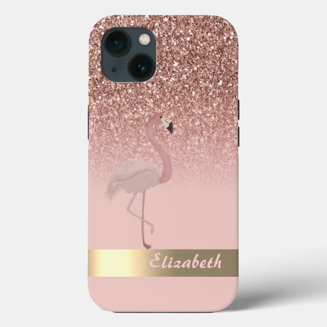 Coques Case-Mate iPhone Séquence de Parties scintillant de Flamant rose ro (Verso)
