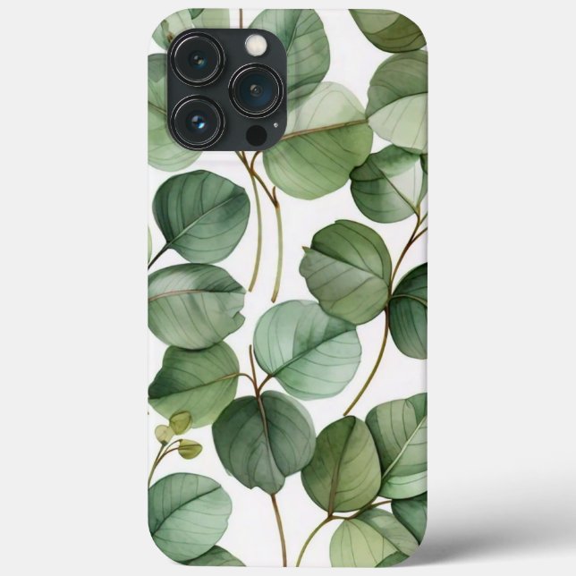 Coques Case-Mate iPhone Serene Eucalyptus Aquarelle iPhone 13 Pro Max Cas (Verso)
