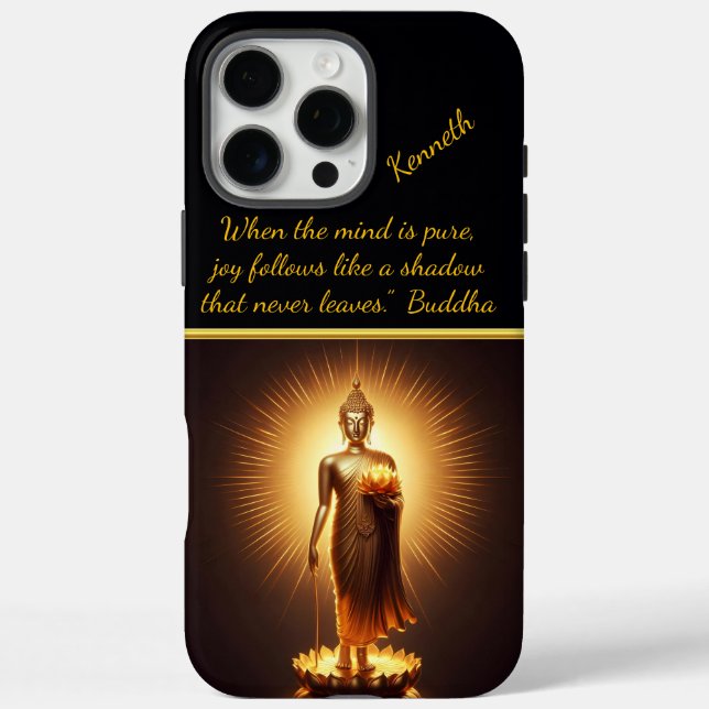Coques Case-Mate iPhone Serene Golden Bouddha sagesse, (Verso)