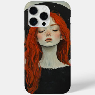 Coque iPhone 15 Pro Max Serene Witch Mobile Phone Case, Redhead Witch Art