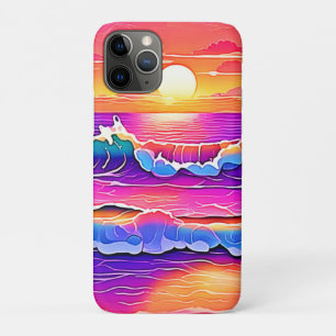 Case-Mate iPhone Case Sérénité du coucher de soleil de la vague rétro