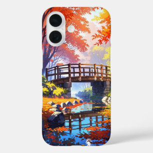 Coque Pour iPhone 16 Sérénité du pont d'automne