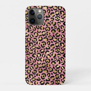 Case-Mate iPhone Case Série de design léopard rose et or 15